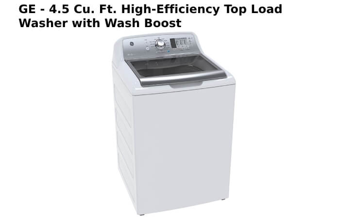 GE - 4.5 Cu. Ft. High-Efficiency Top Load Washer with Wash Boost - White with Matte Black