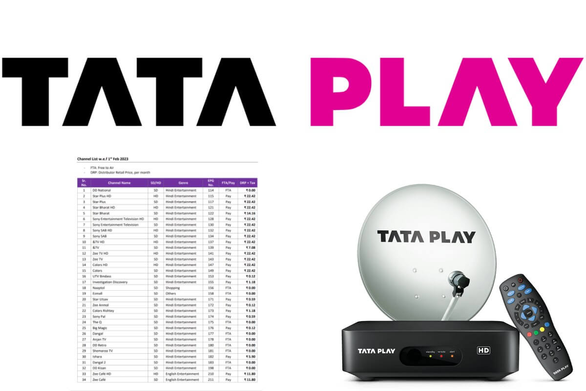 Tata Play Plans Price List 2024