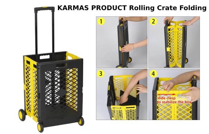 KARMAS PRODUCT Rolling Crate Folding