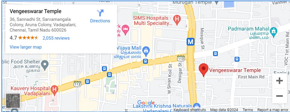 Location Map for The Forum Vijaya Mall Chennai